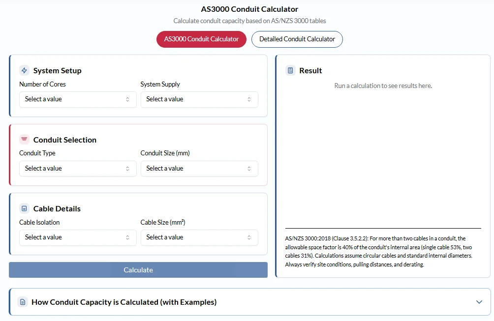 Conduit Calculator Guide